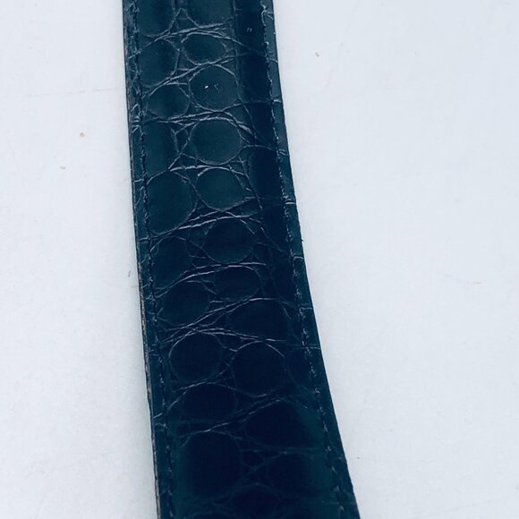 Foe Crocodile or Alligator black belt made in Mexico silver buckle size 32 READ - Picture 8 of 9